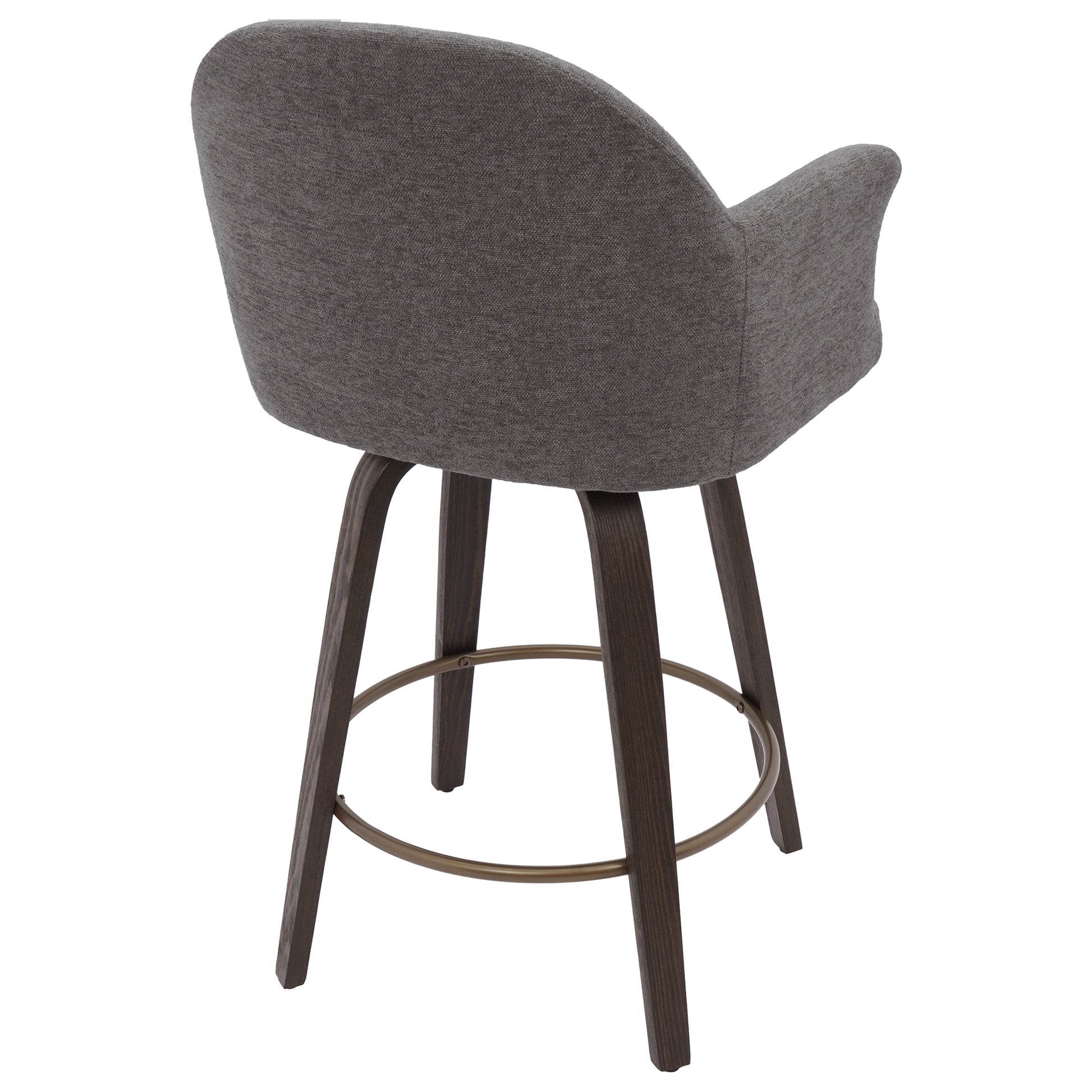 Torra 26" Swivel Counter Stool - Warm Charcoal Chenille-DECOROLALA