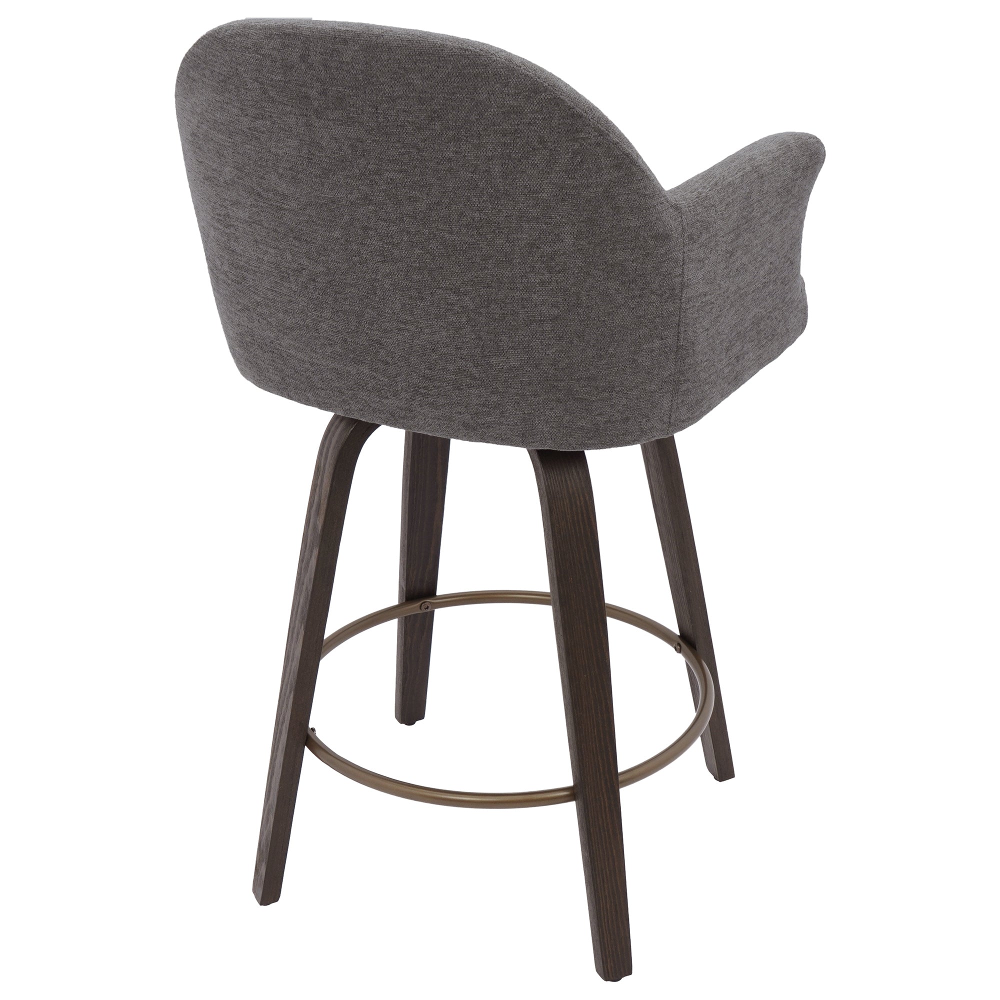 Torra 26" Swivel Counter Stool - Warm Charcoal Chenille-DECOROLALA