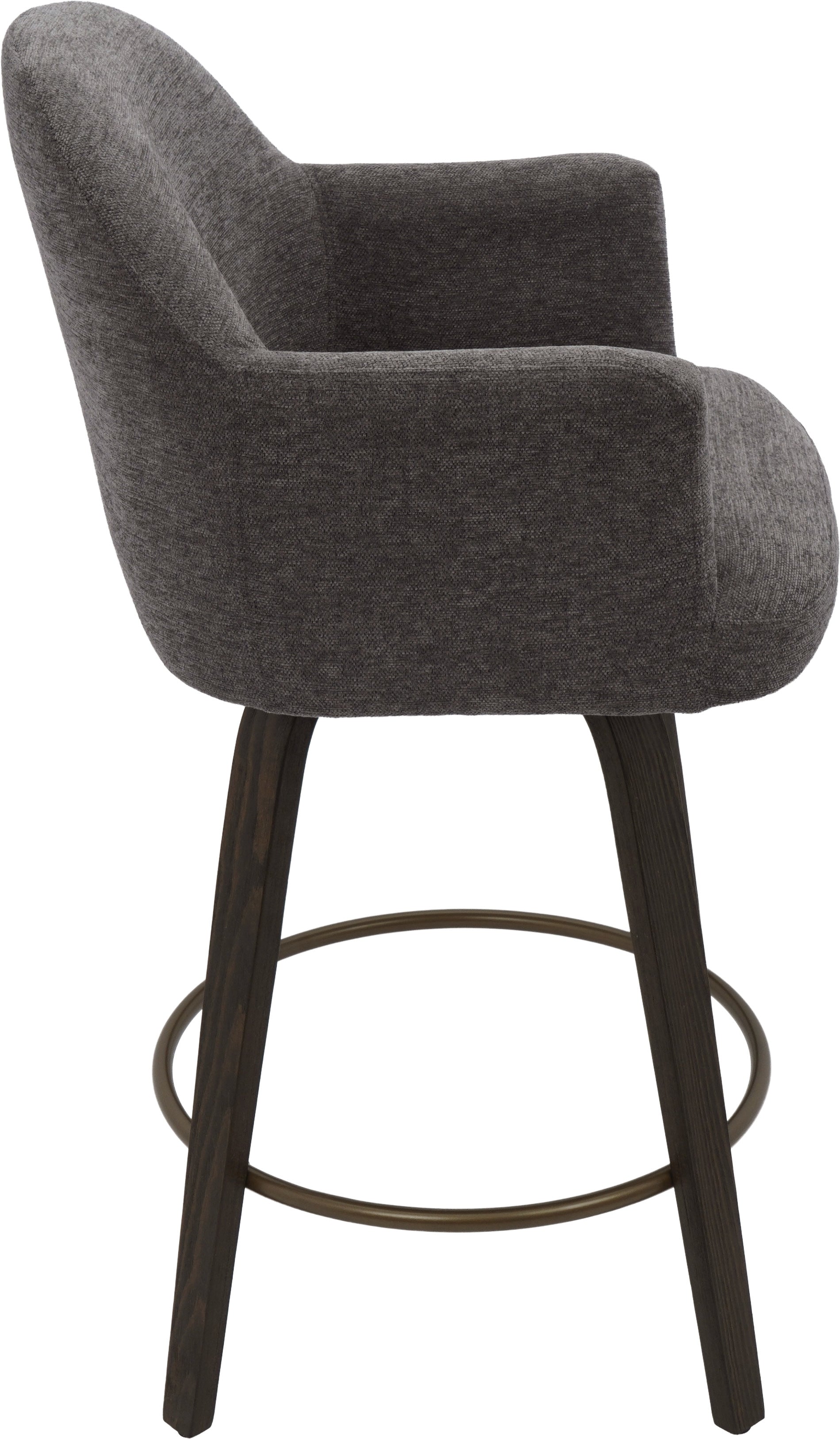Torra 26" Swivel Counter Stool - Warm Charcoal Chenille-DECOROLALA
