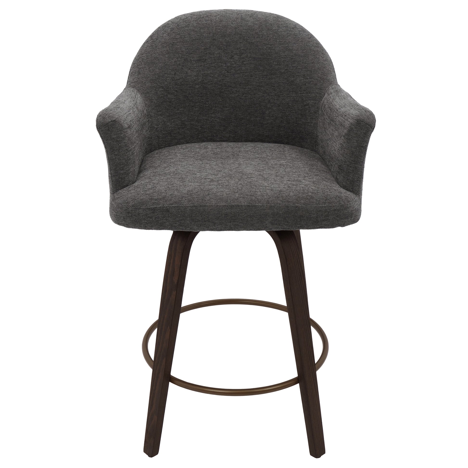 Torra 26" Swivel Counter Stool - Warm Charcoal Chenille-DECOROLALA