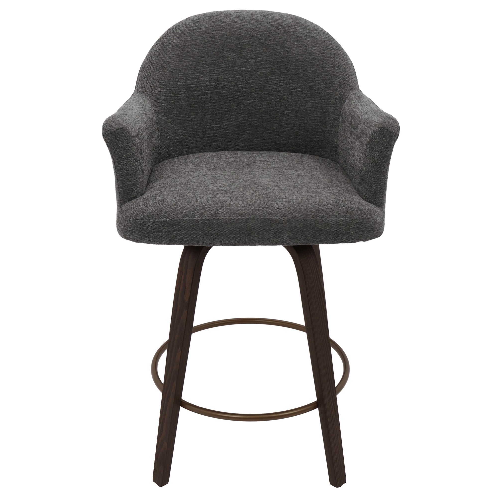 Torra 26" Swivel Counter Stool - Warm Charcoal Chenille-DECOROLALA