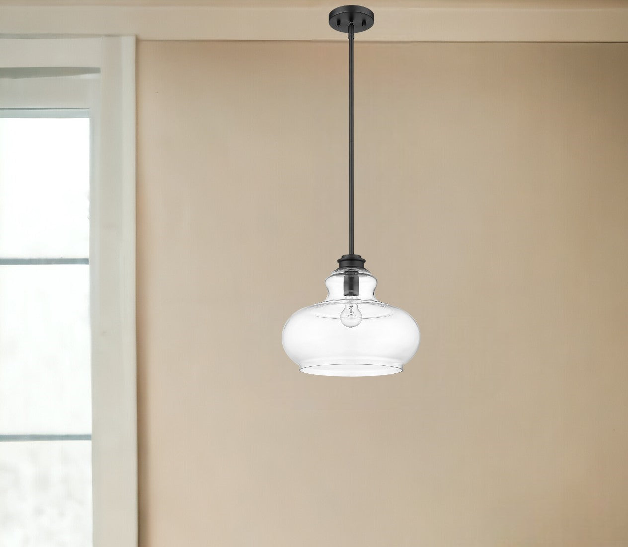 Torrel 1-Light Matte Black Pendant-Pendants-Hanging Lights-DECOROLALA