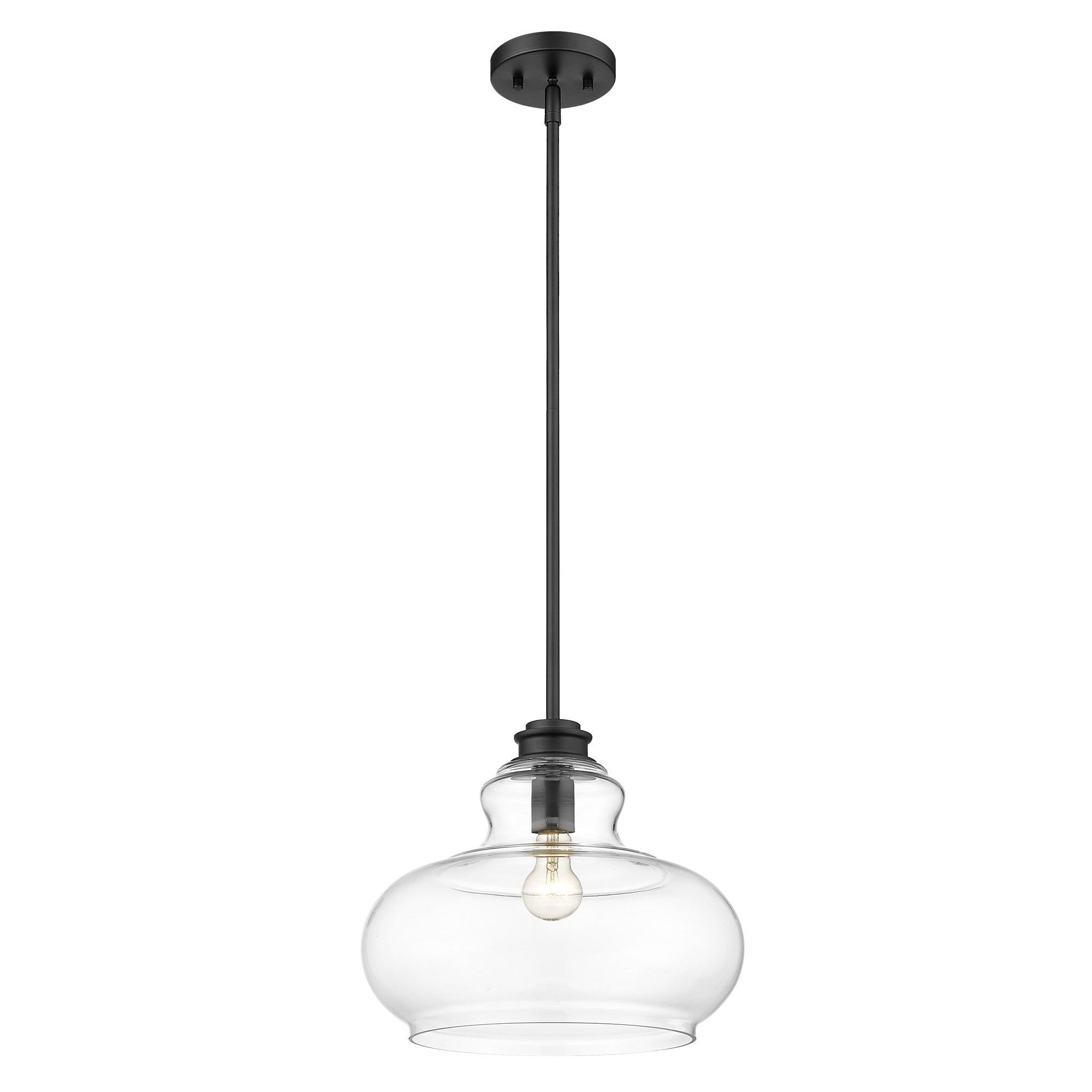Torrel 1-Light Matte Black Pendant-Pendants-Hanging Lights-DECOROLALA
