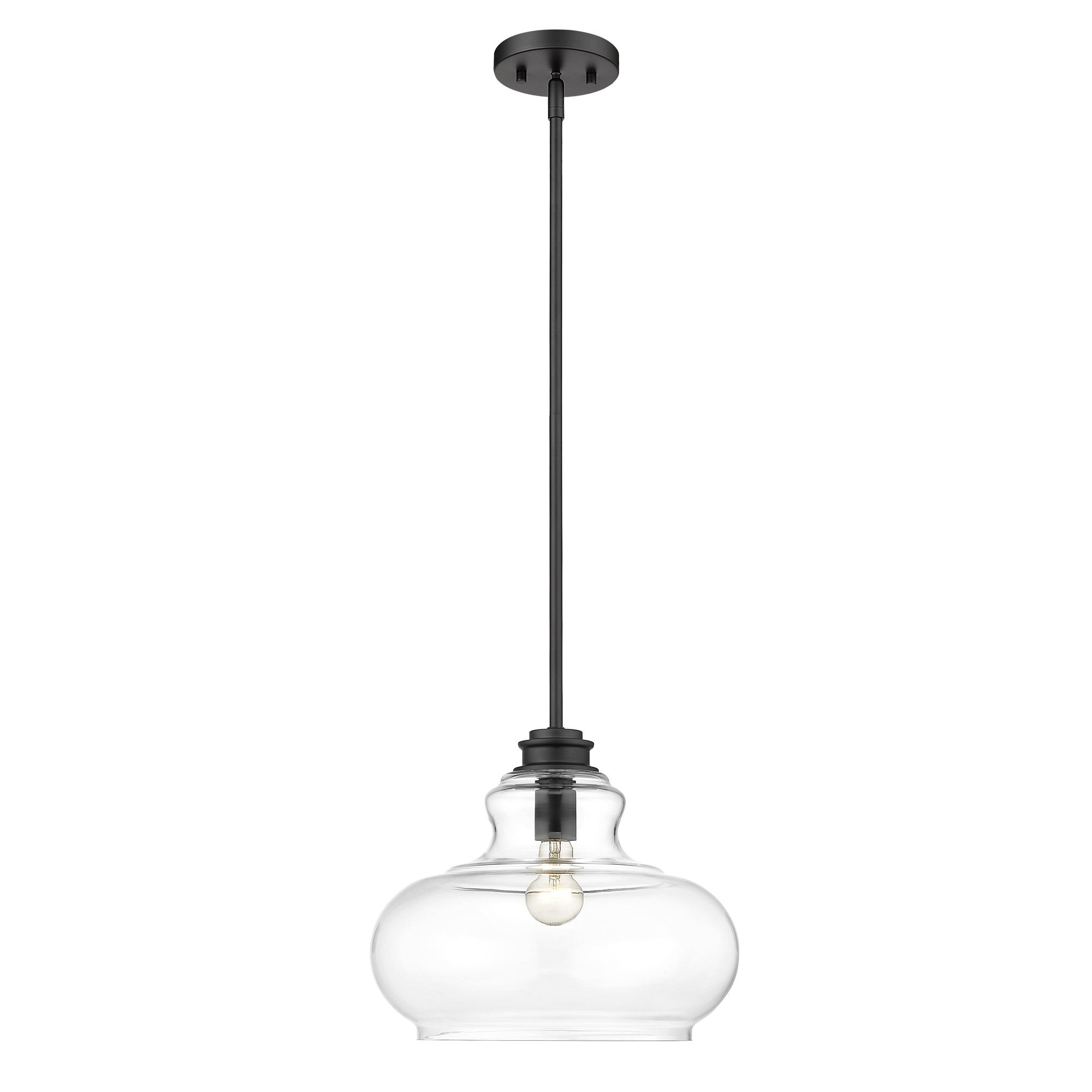 Torrel 1-Light Matte Black Pendant-Pendants-Hanging Lights-DECOROLALA