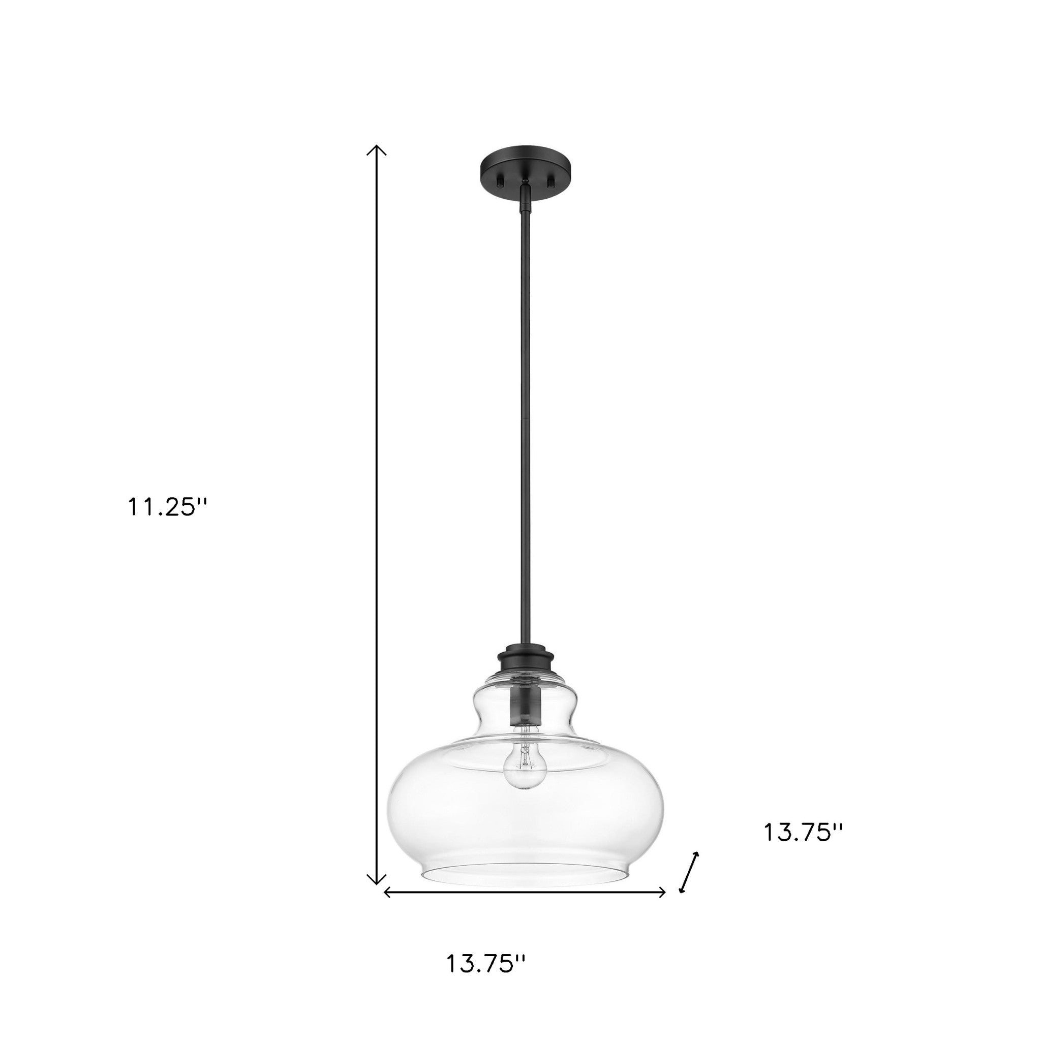 Torrel 1-Light Matte Black Pendant-Pendants-Hanging Lights-DECOROLALA
