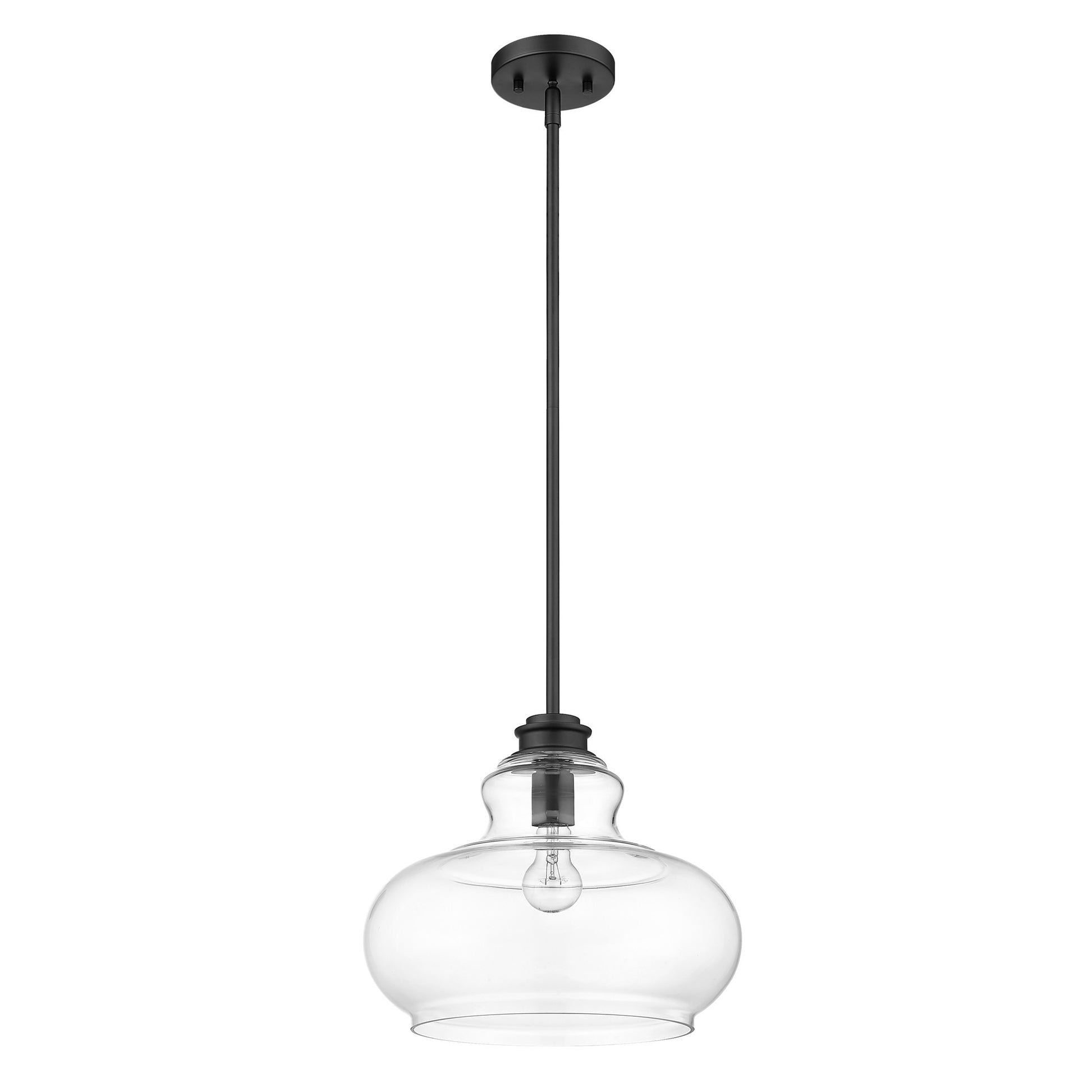 Torrel 1-Light Matte Black Pendant-Pendants-Hanging Lights-DECOROLALA