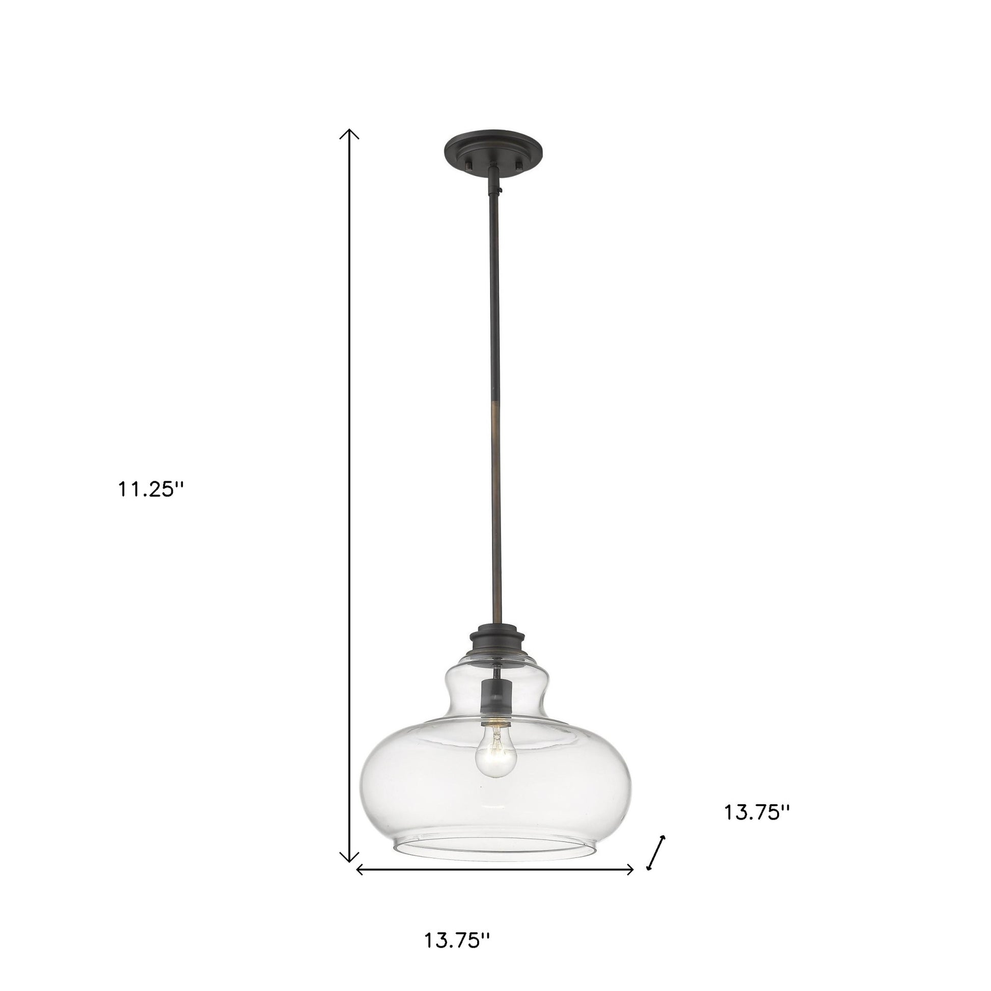 Torrel 1-Light Oil-Rubbed Bronze Pendant-Pendants-Hanging Lights-DECOROLALA