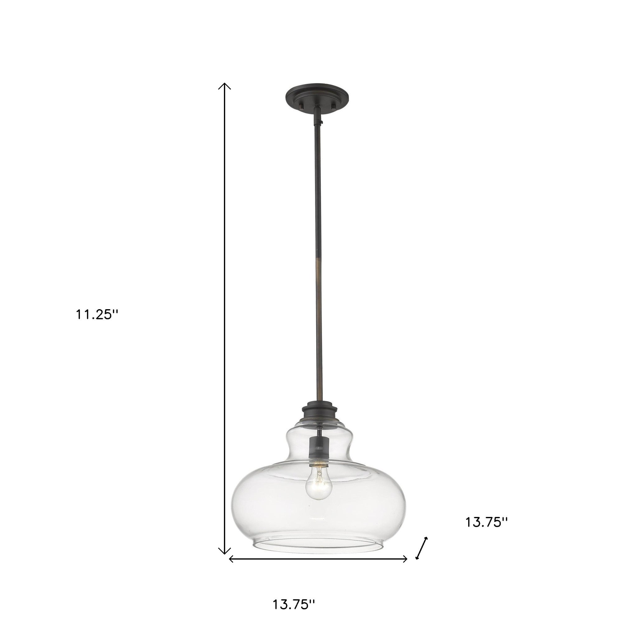 Torrel 1-Light Oil-Rubbed Bronze Pendant-Pendants-Hanging Lights-DECOROLALA