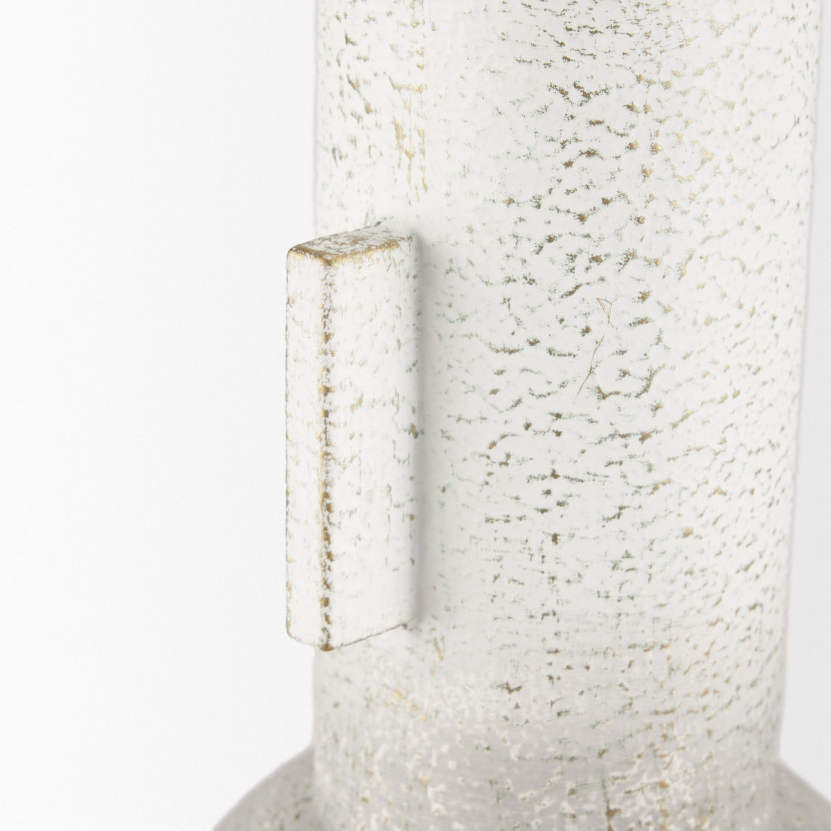 Torres Tall Textured Off White w/ Gold Metal Vase-Vase-DECOROLALA
