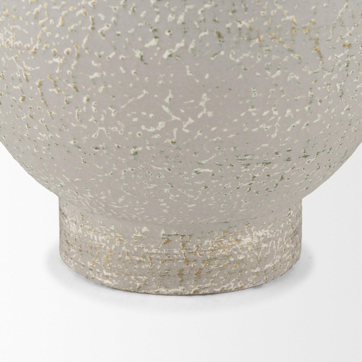 Torres Tall Textured Off White w/ Gold Metal Vase-Vase-DECOROLALA