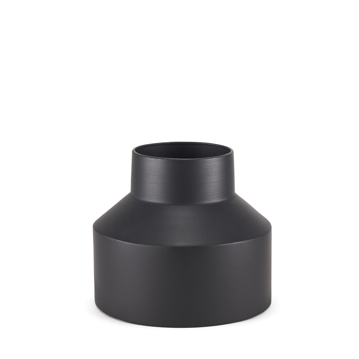 Tosca Medium Matte Black Metal Vase-Vase-DECOROLALA