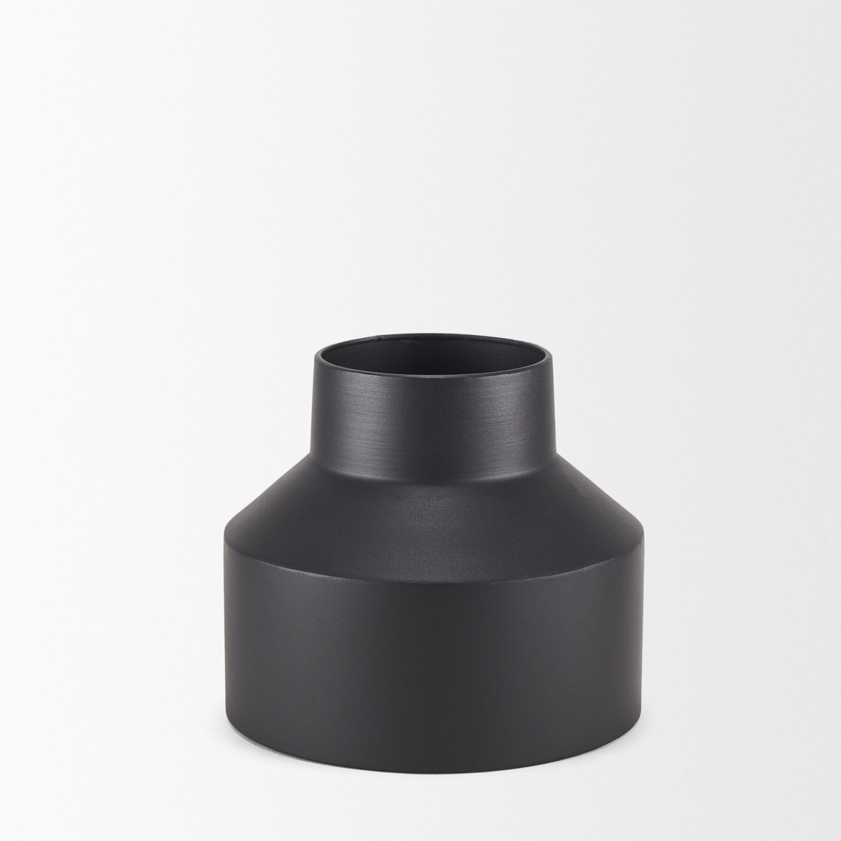 Tosca Medium Matte Black Metal Vase-Vase-DECOROLALA