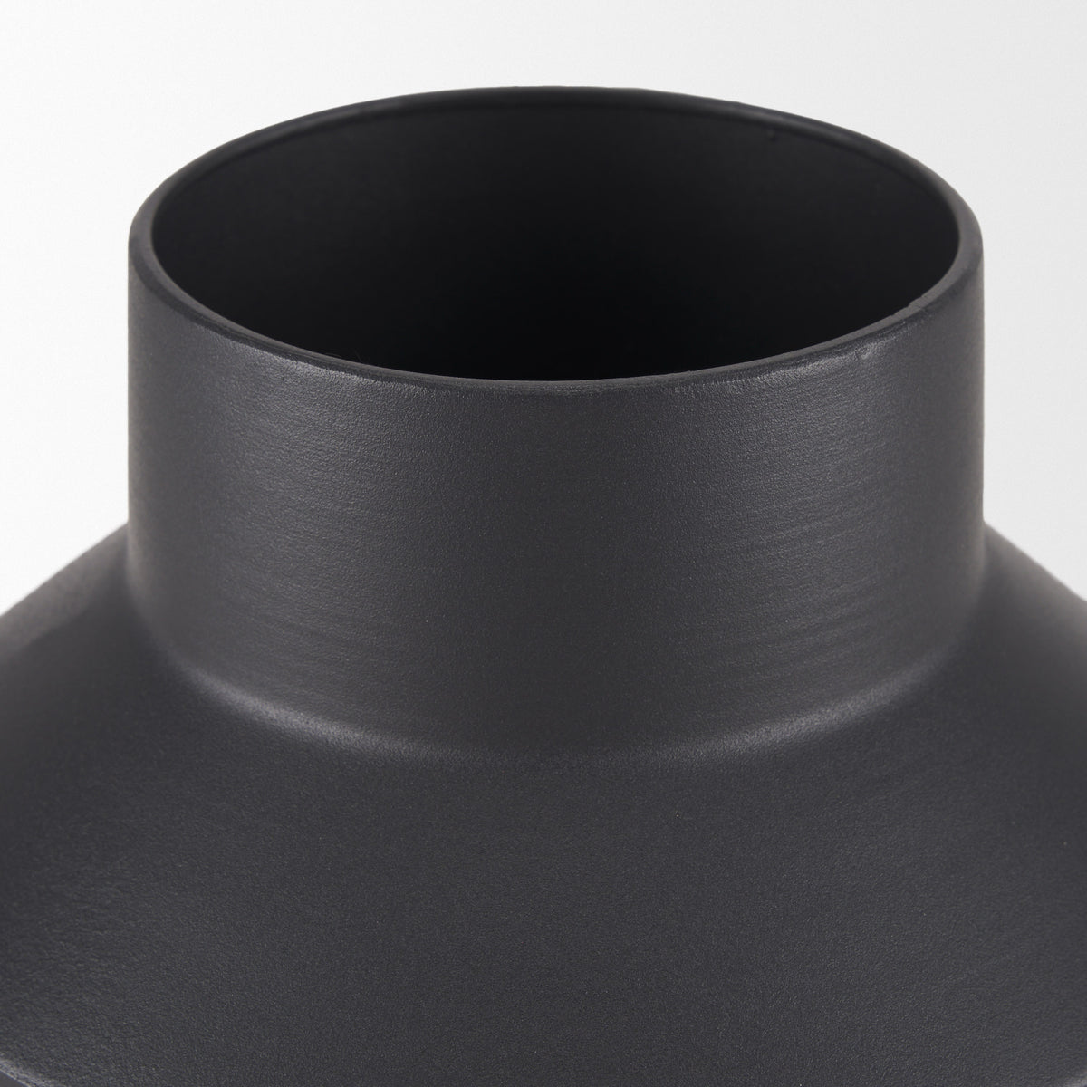 Tosca Medium Matte Black Metal Vase-Vase-DECOROLALA