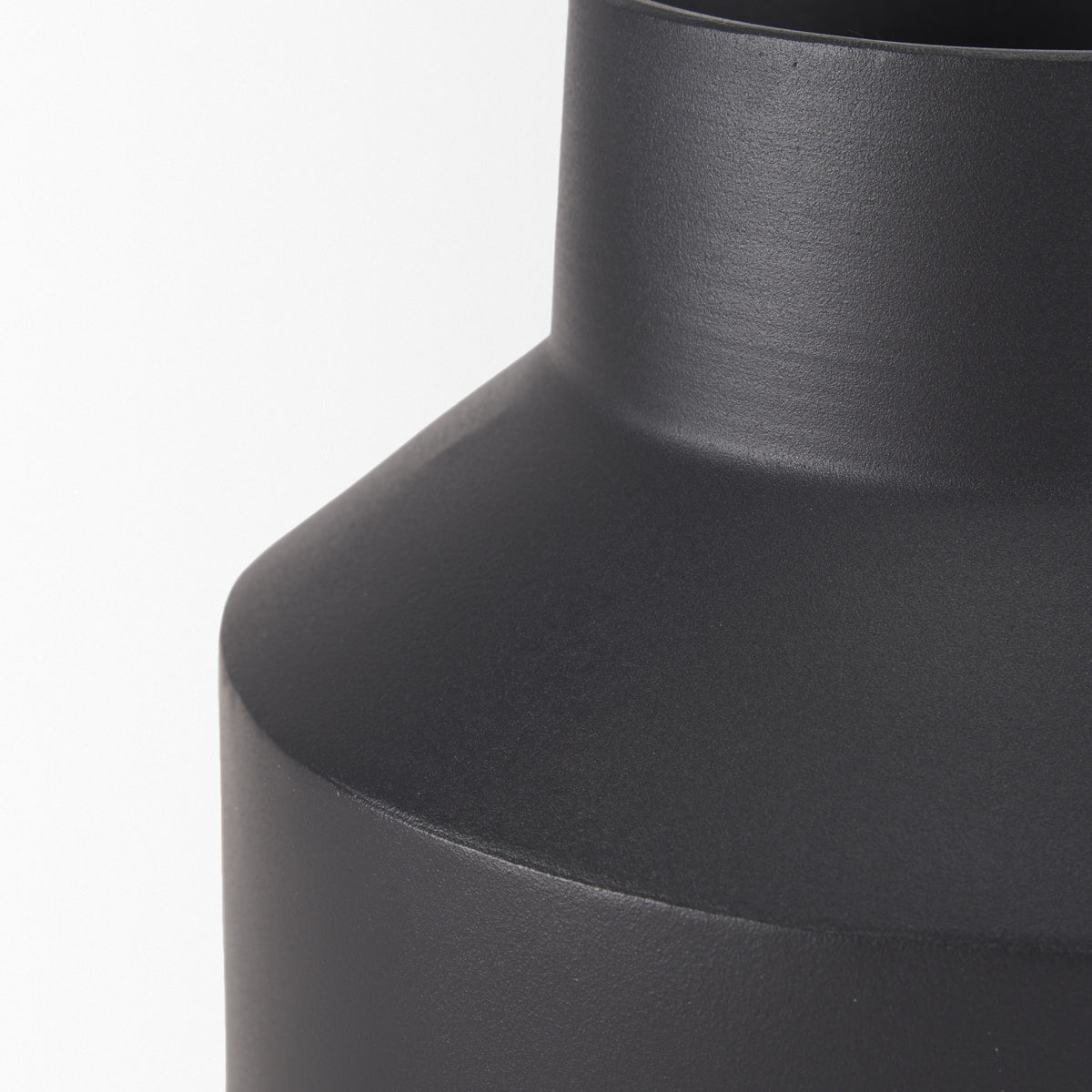 Tosca Medium Matte Black Metal Vase-Vase-DECOROLALA