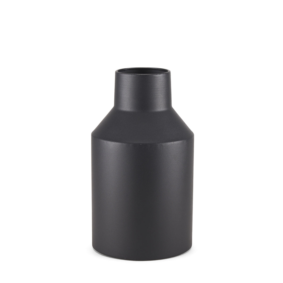 Tosca Small Matte Black Metal Vase-Vase-DECOROLALA