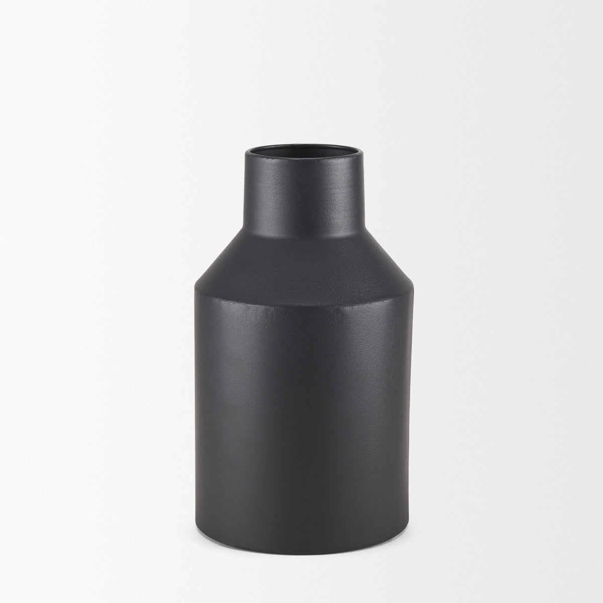 Tosca Small Matte Black Metal Vase-Vase-DECOROLALA