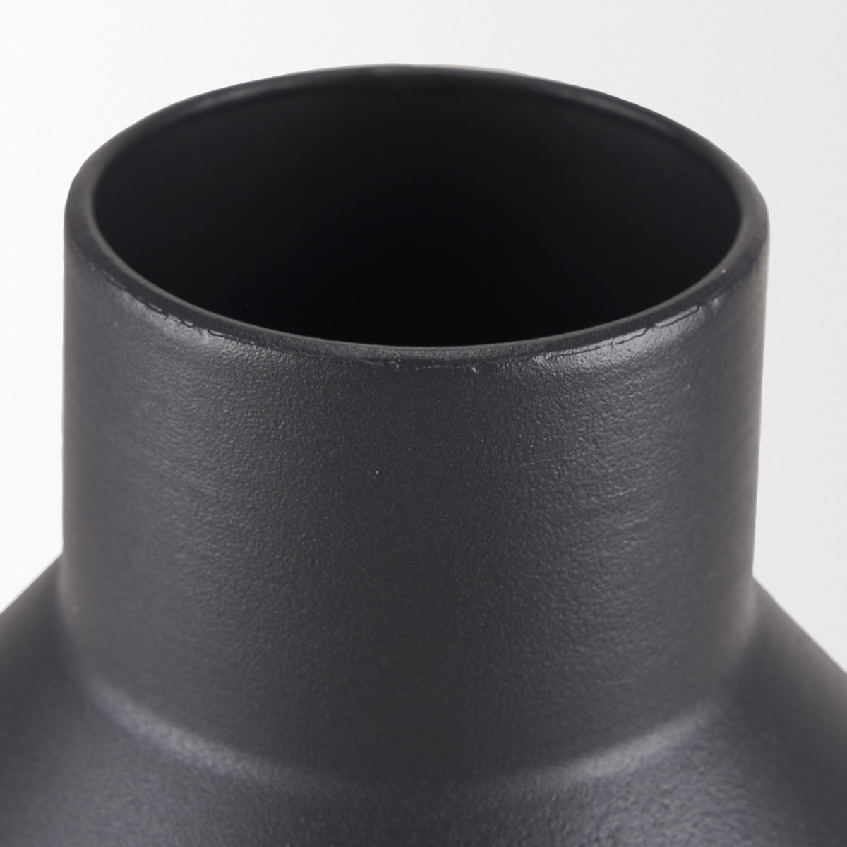Tosca Small Matte Black Metal Vase-Vase-DECOROLALA