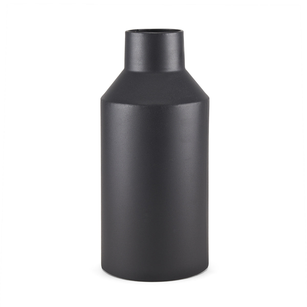 Tosca Tall Matte Black Metal Vase-Vase-DECOROLALA
