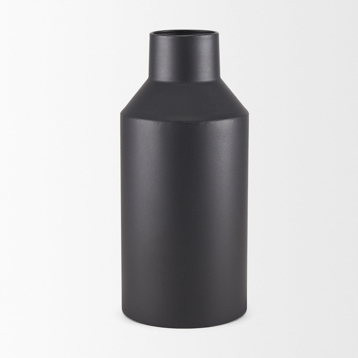 Tosca Tall Matte Black Metal Vase-Vase-DECOROLALA