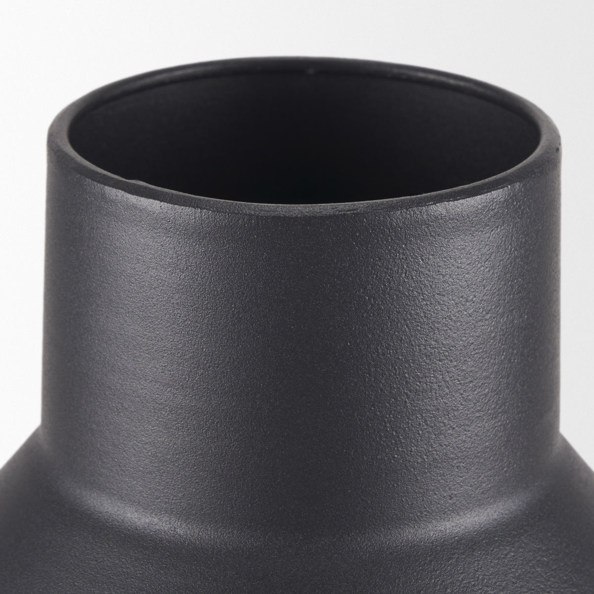 Tosca Tall Matte Black Metal Vase-Vase-DECOROLALA