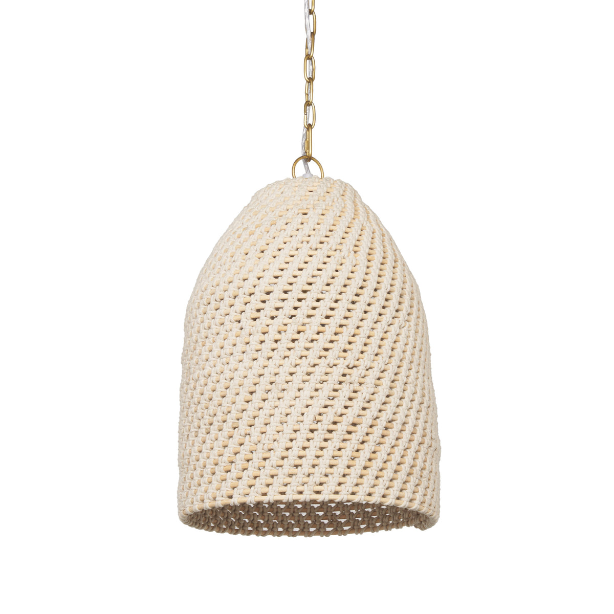 Tosha 1-Light Cotton Rope Bell Pendant-Pendant Lighting-DECOROLALA
