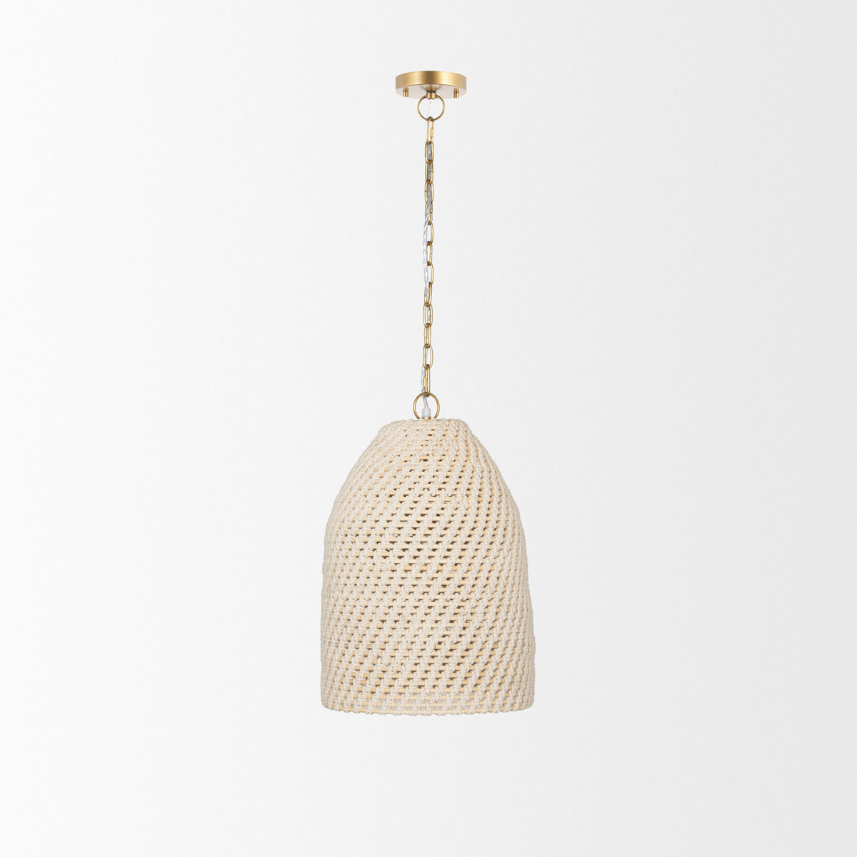 Tosha 1-Light Cotton Rope Bell Pendant-Pendant Lighting-DECOROLALA
