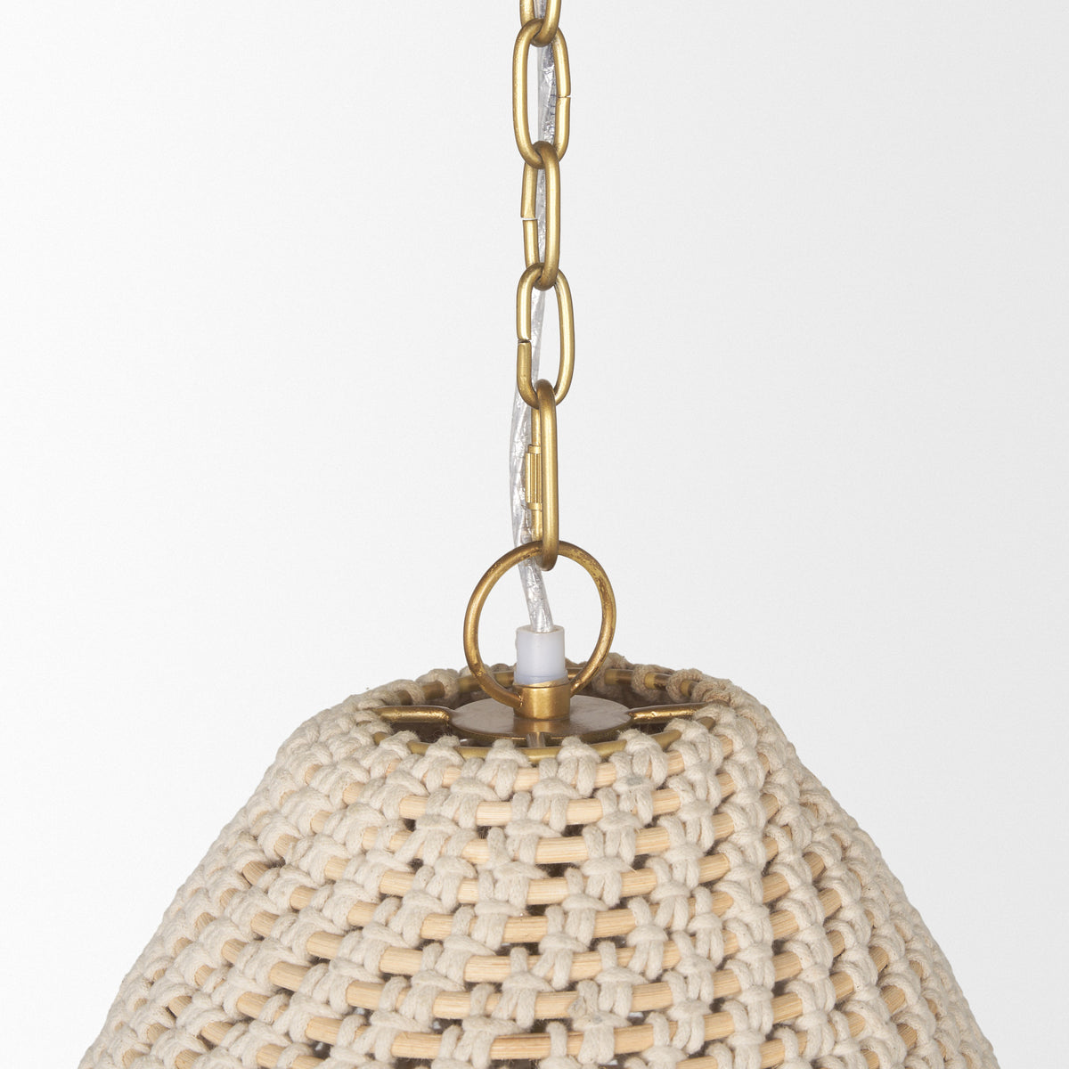 Tosha 1-Light Cotton Rope Bell Pendant-Pendant Lighting-DECOROLALA