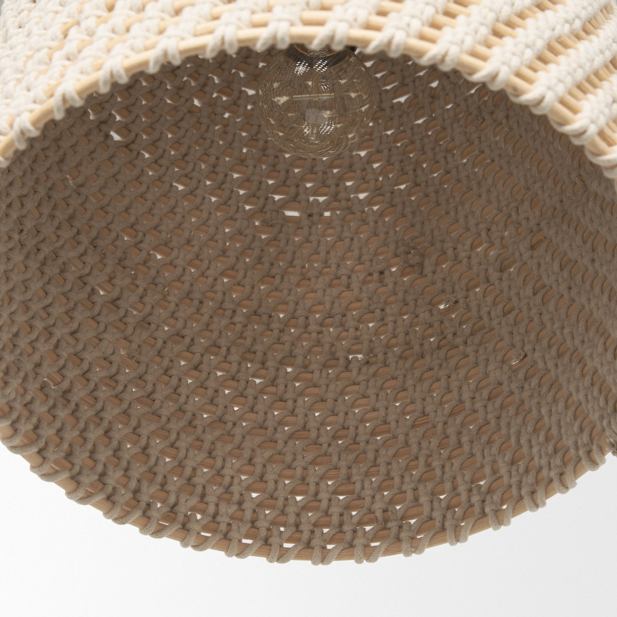 Tosha 1-Light Cotton Rope Bell Pendant-Pendant Lighting-DECOROLALA