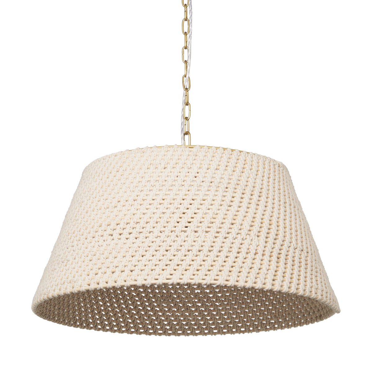 Tosha 1-Light Tapered Cotton Rope Drum Pendant-Pendant Lighting-DECOROLALA