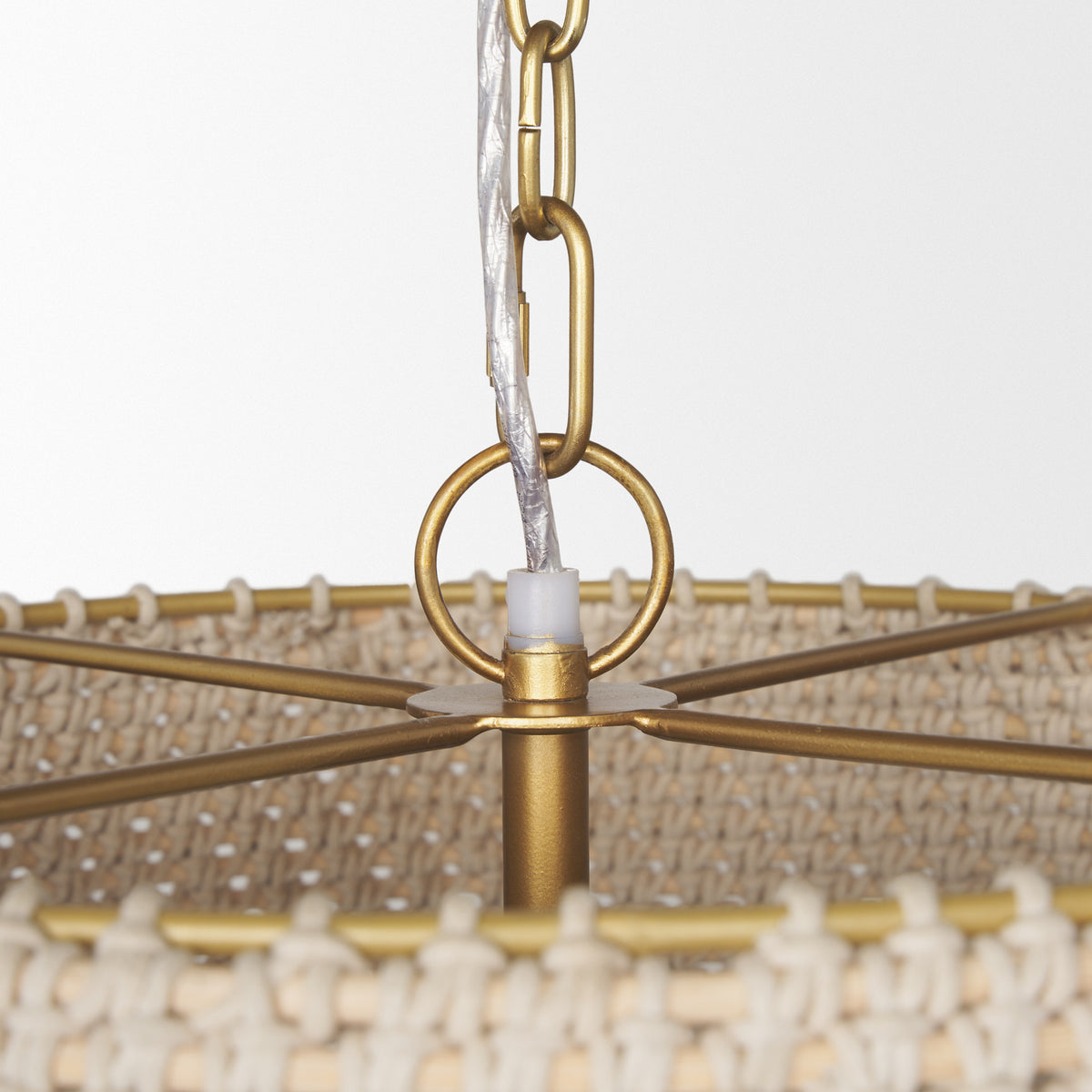 Tosha 1-Light Tapered Cotton Rope Drum Pendant-Pendant Lighting-DECOROLALA