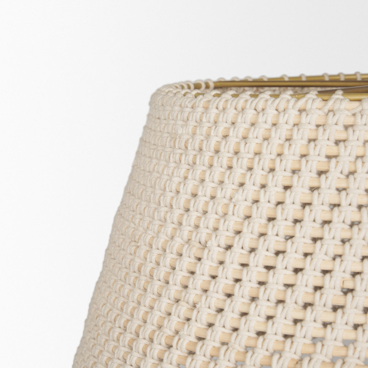 Tosha 1-Light Tapered Cotton Rope Drum Pendant-Pendant Lighting-DECOROLALA