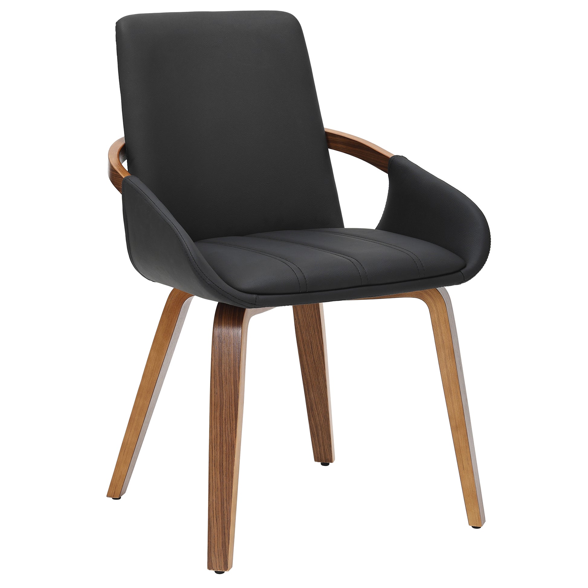 Tovas 7-Piece Oval Dining Set - Black and Walnut Mid-Century-DECOROLALA