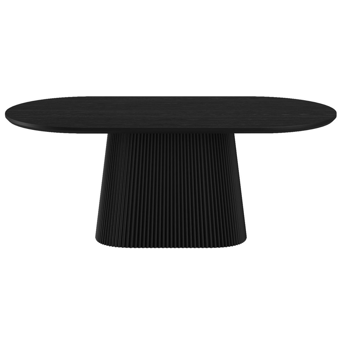 Tovas 7-Piece Oval Dining Set - Black and Walnut Mid-Century-Dining Room Sets-DECOROLALA