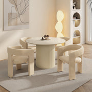 Tovas Amara 5-Piece Round Dining Set - Beige Reeded Wood-DECOROLALA