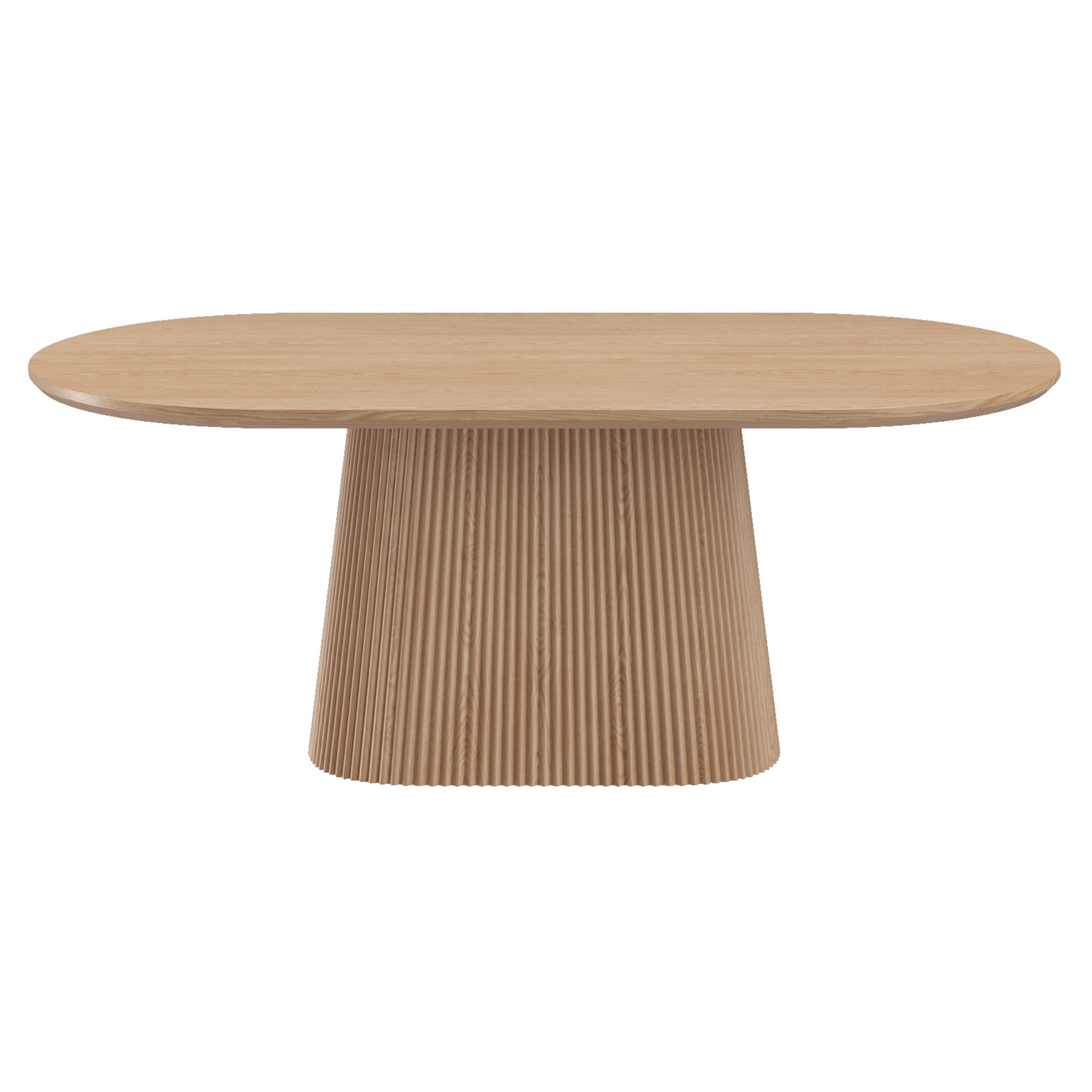 Tovas Light Oak 7-Piece Oval Dining Set with Faux Rattan Chairs-DECOROLALA