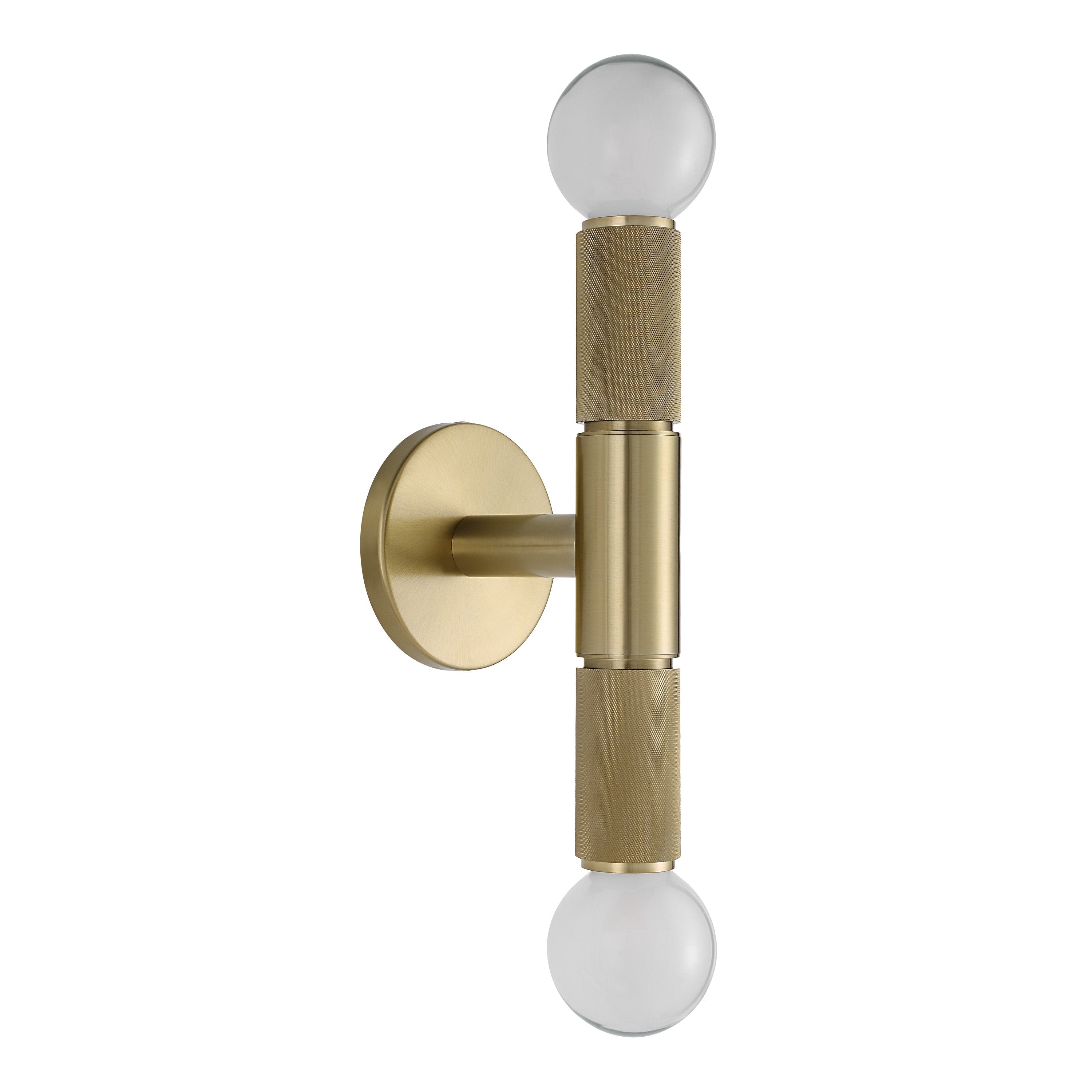 Tovi 2-Light Wall Sconce, 12" Brass-Wall Sconce-DECOROLALA