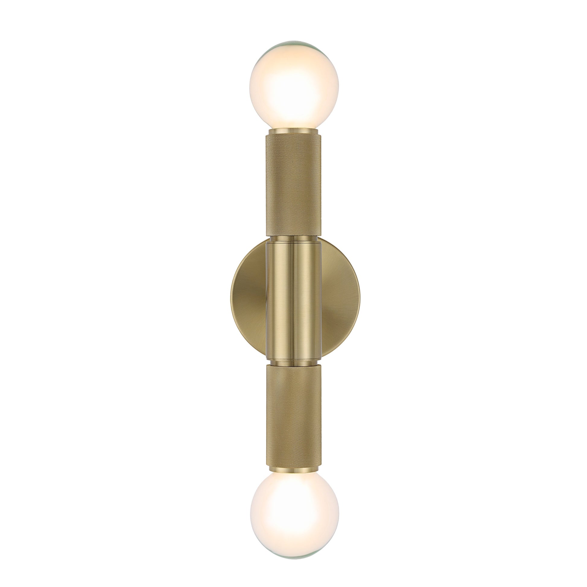 Tovi 2-Light Wall Sconce, 12" Brass-Wall Sconce-DECOROLALA