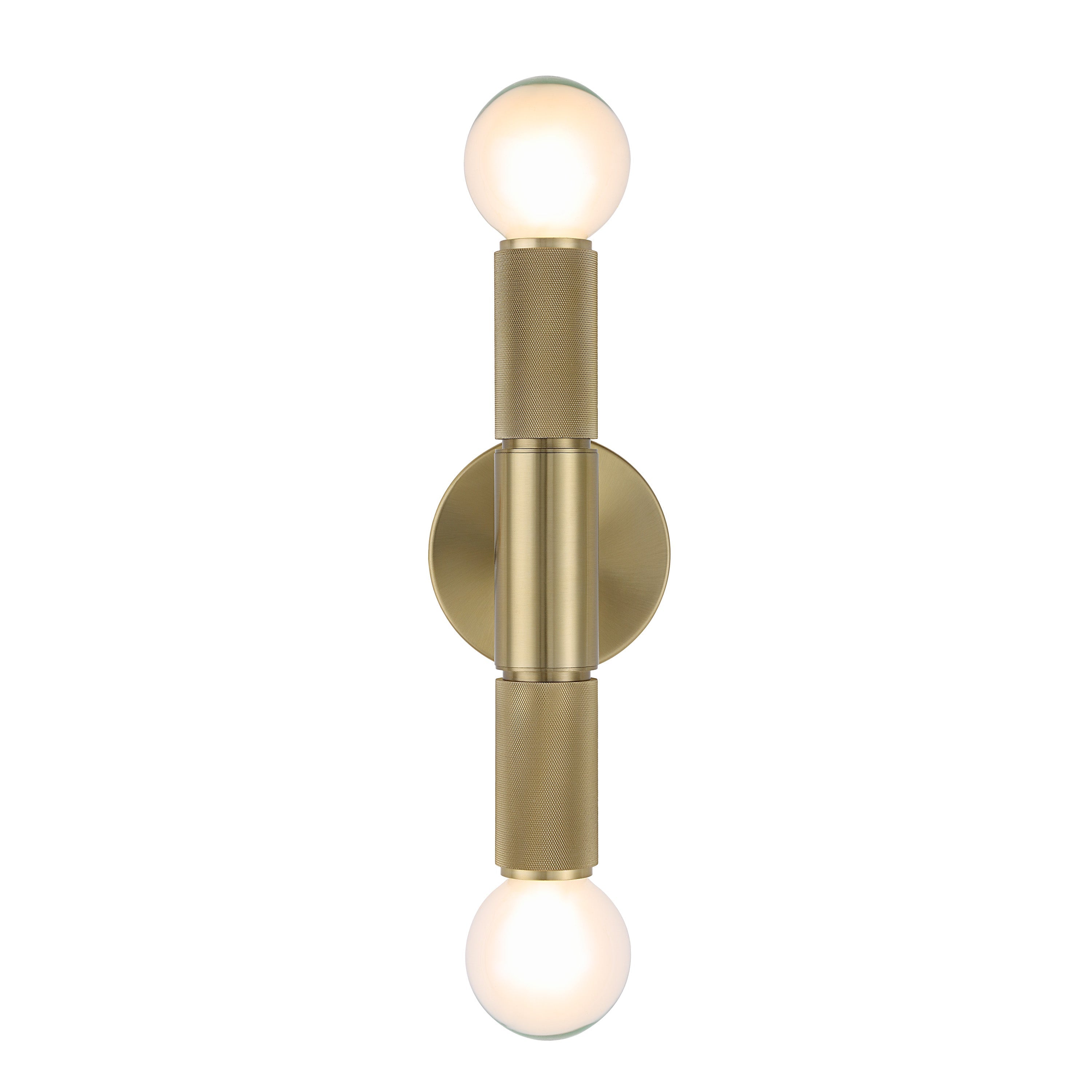 Tovi 2-Light Wall Sconce, 12" Brass-Wall Sconce-DECOROLALA