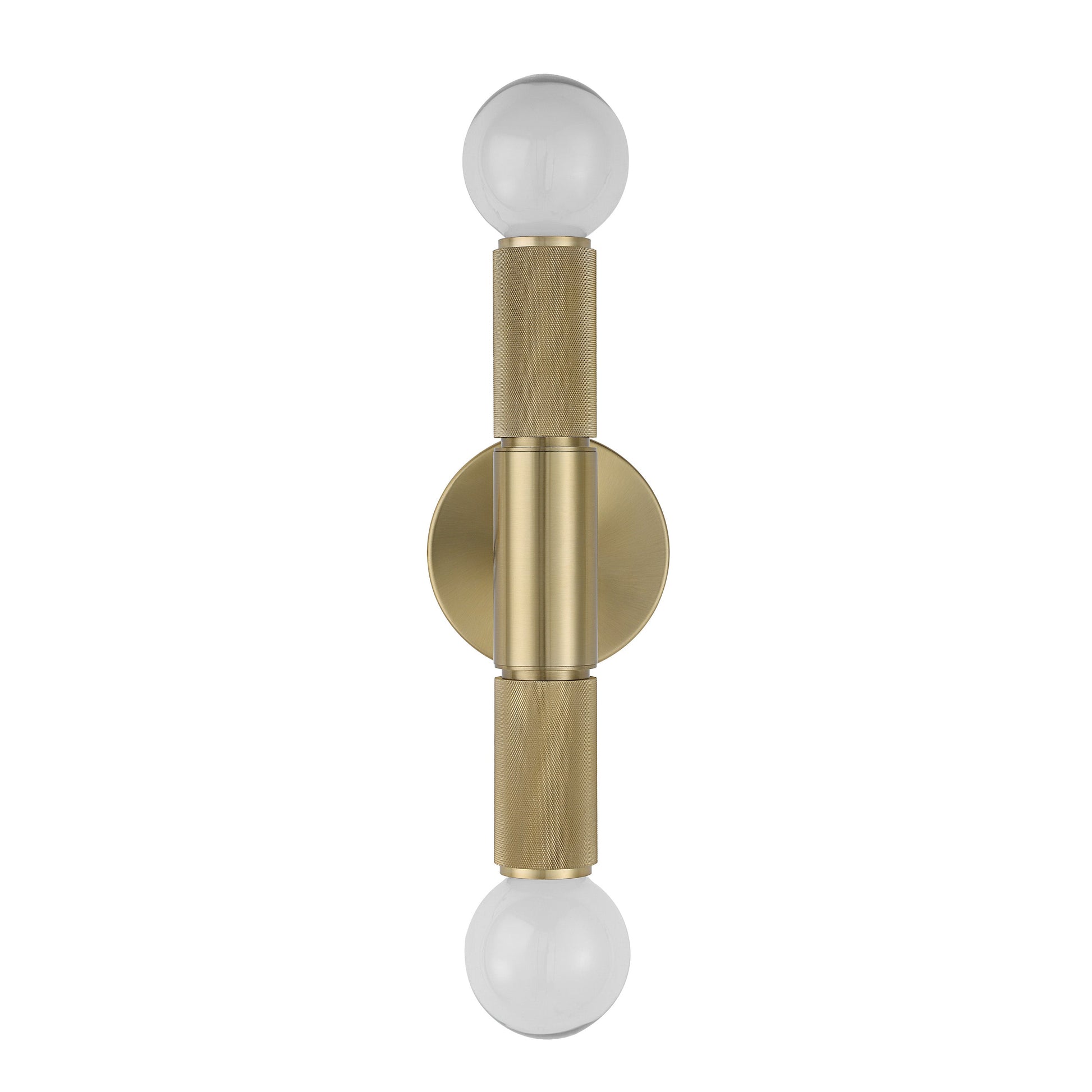 Tovi 2-Light Wall Sconce, 12" Brass-Wall Sconce-DECOROLALA