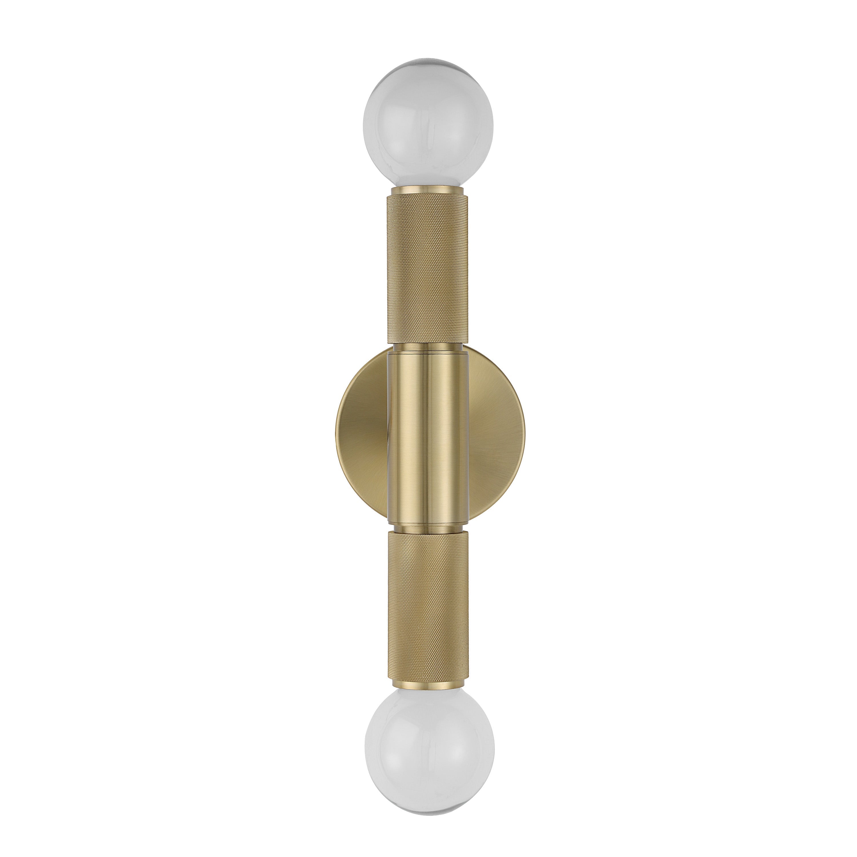 Tovi 2-Light Wall Sconce, 12" Brass-Wall Sconce-DECOROLALA