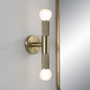 Tovi 2-Light Wall Sconce, 12" Brass-Wall Sconce-DECOROLALA