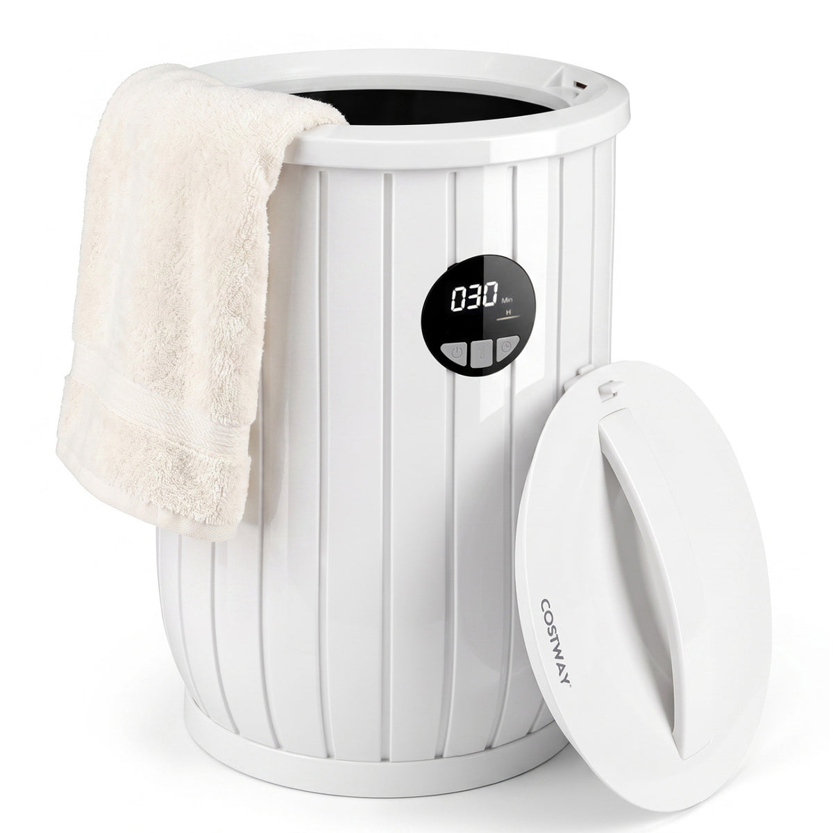 Towel Warmer Bucket with Fragrance Tray & Timer - 20L White-Dryers-DECOROLALA