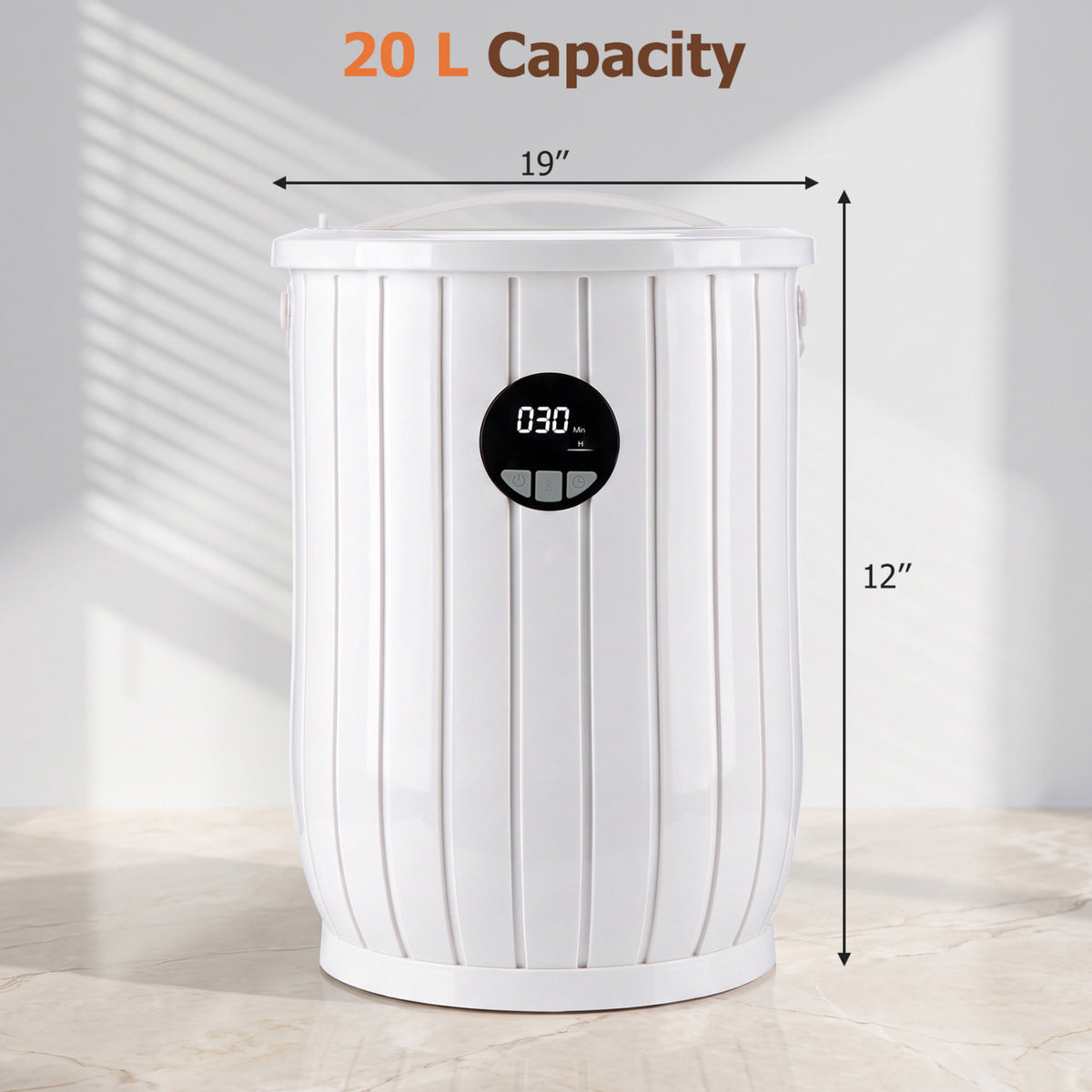 Towel Warmer Bucket with Fragrance Tray & Timer - 20L White-Dryers-DECOROLALA