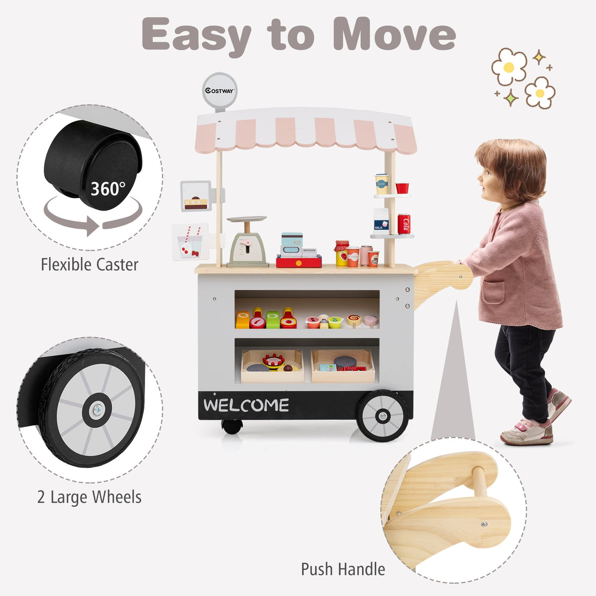 Toy Cart Play Set with POS Machine and Lovely Scale-Gray-Pretend Toys-DECOROLALA