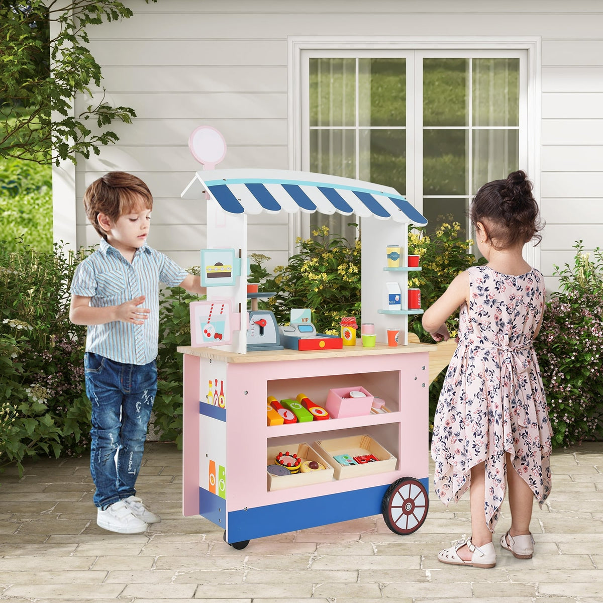 Toy Cart Play Set with POS Machine and Lovely Scale-Multicolor-Pretend Toys-DECOROLALA