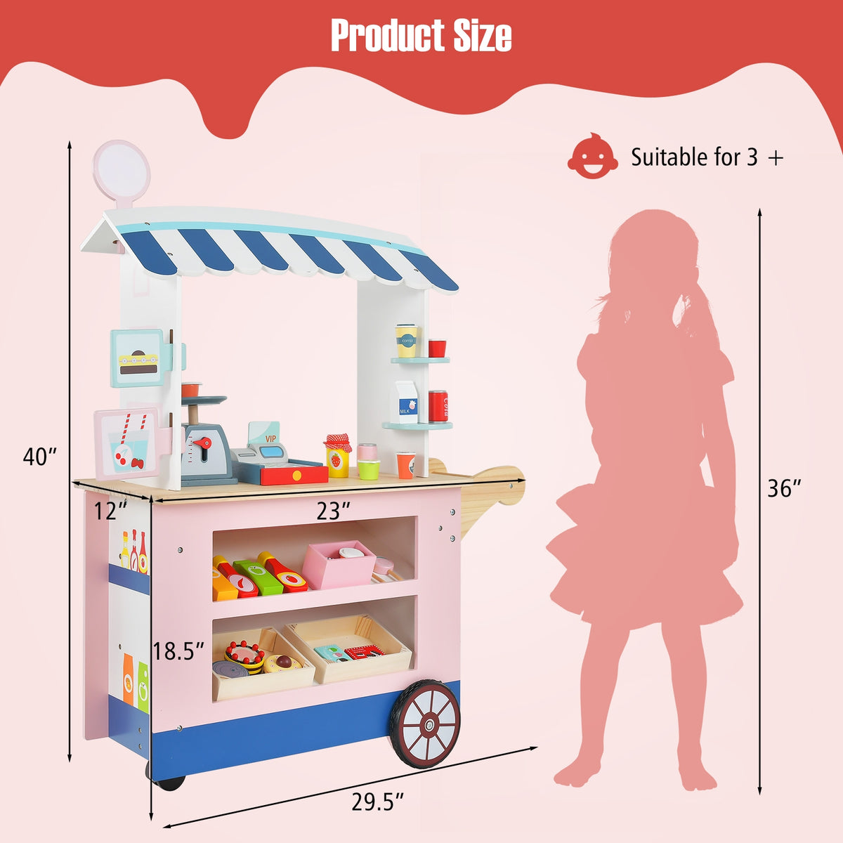 Toy Cart Play Set with POS Machine and Lovely Scale-Multicolor-Pretend Toys-DECOROLALA