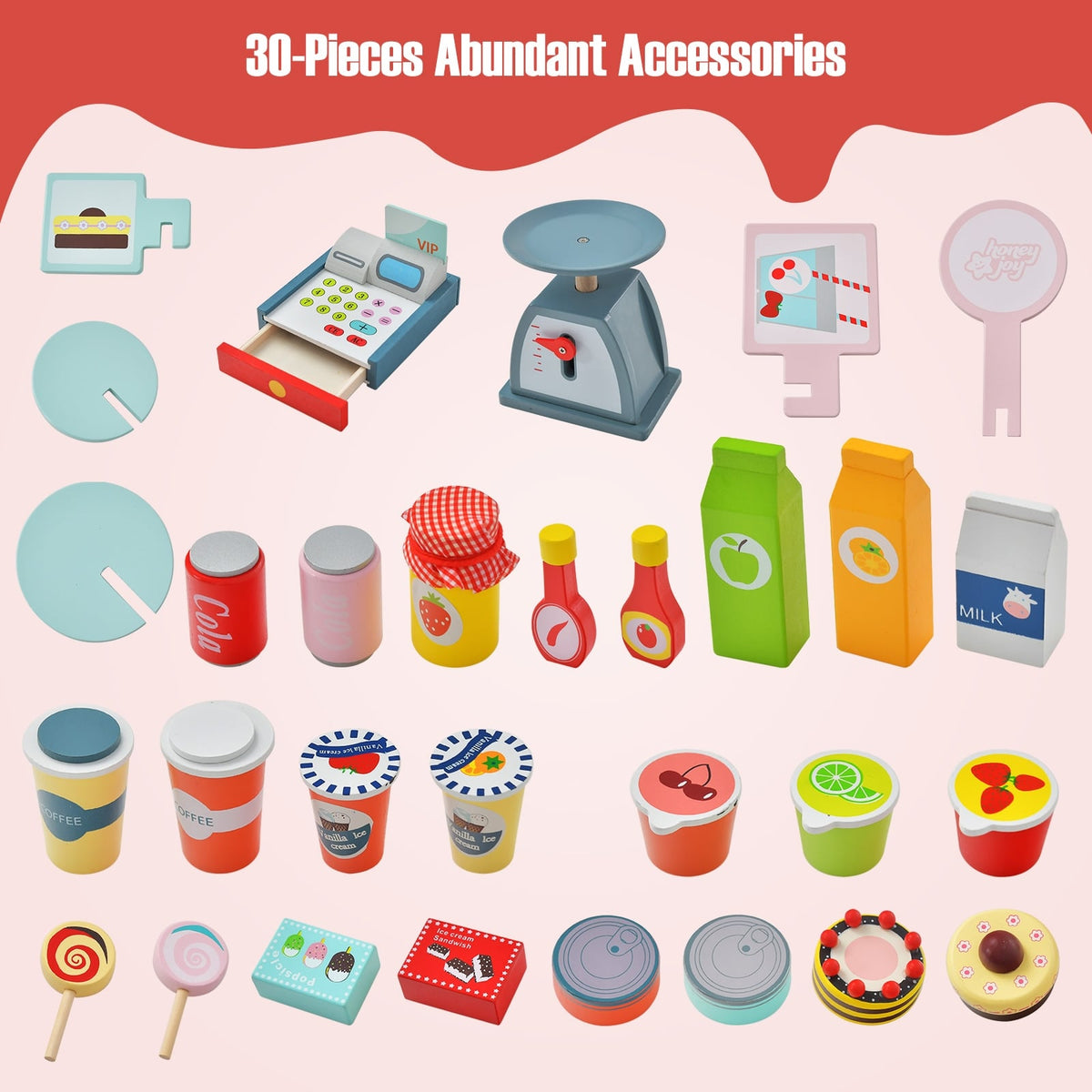 Toy Cart Play Set with POS Machine and Lovely Scale-Multicolor-Pretend Toys-DECOROLALA