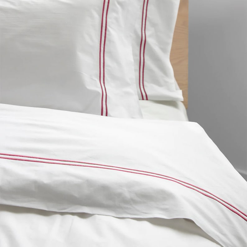 Tracks Linen Cotton Embroidered Edge Duvet Cover Set-Bed Sheet-DECOROLALA
