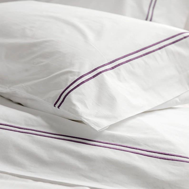 Tracks Linen Cotton Embroidered Edge Duvet Cover Set-Bed Sheet-DECOROLALA
