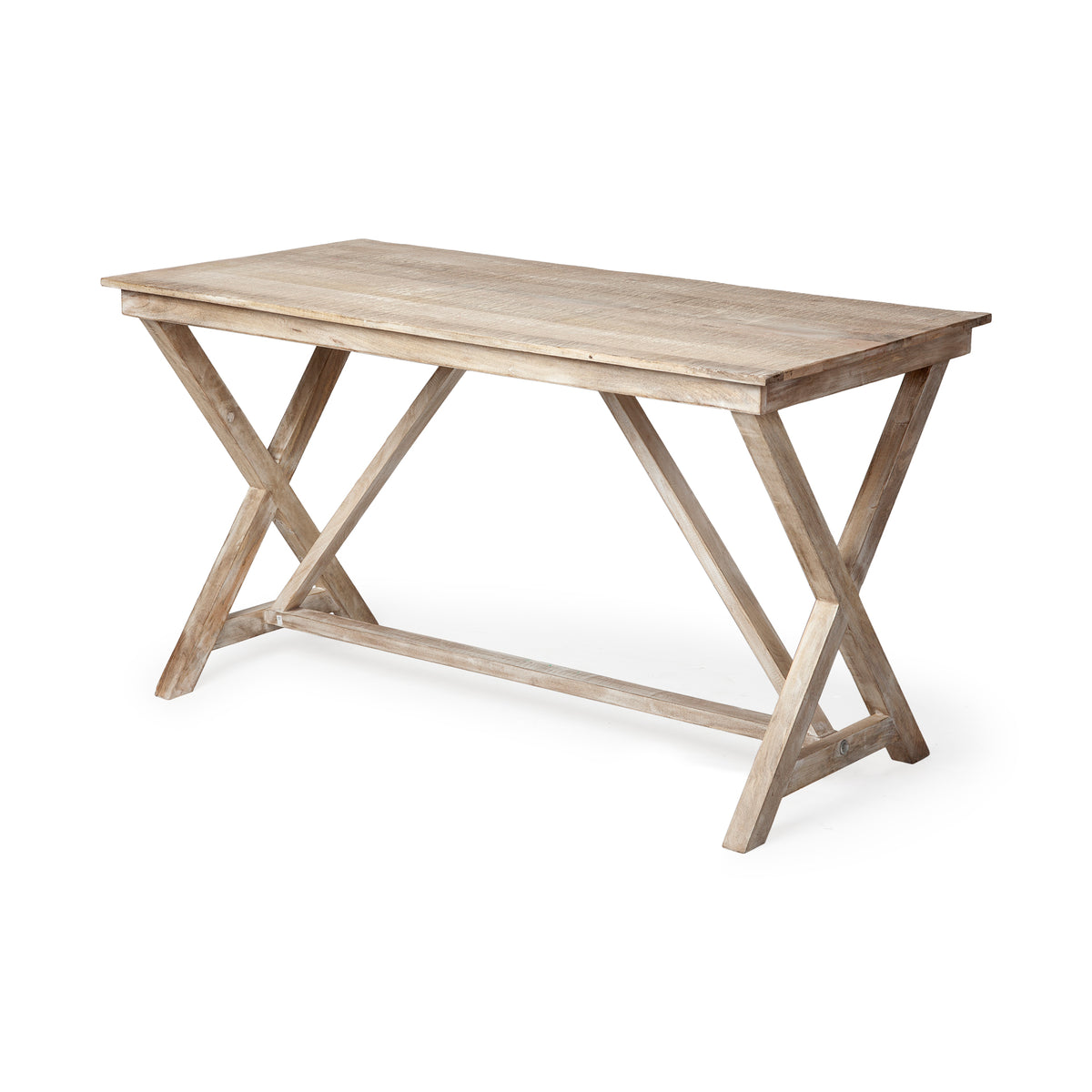 Tracy 54L x 28W Natural X Frame Wood Office Desk-Office-DECOROLALA